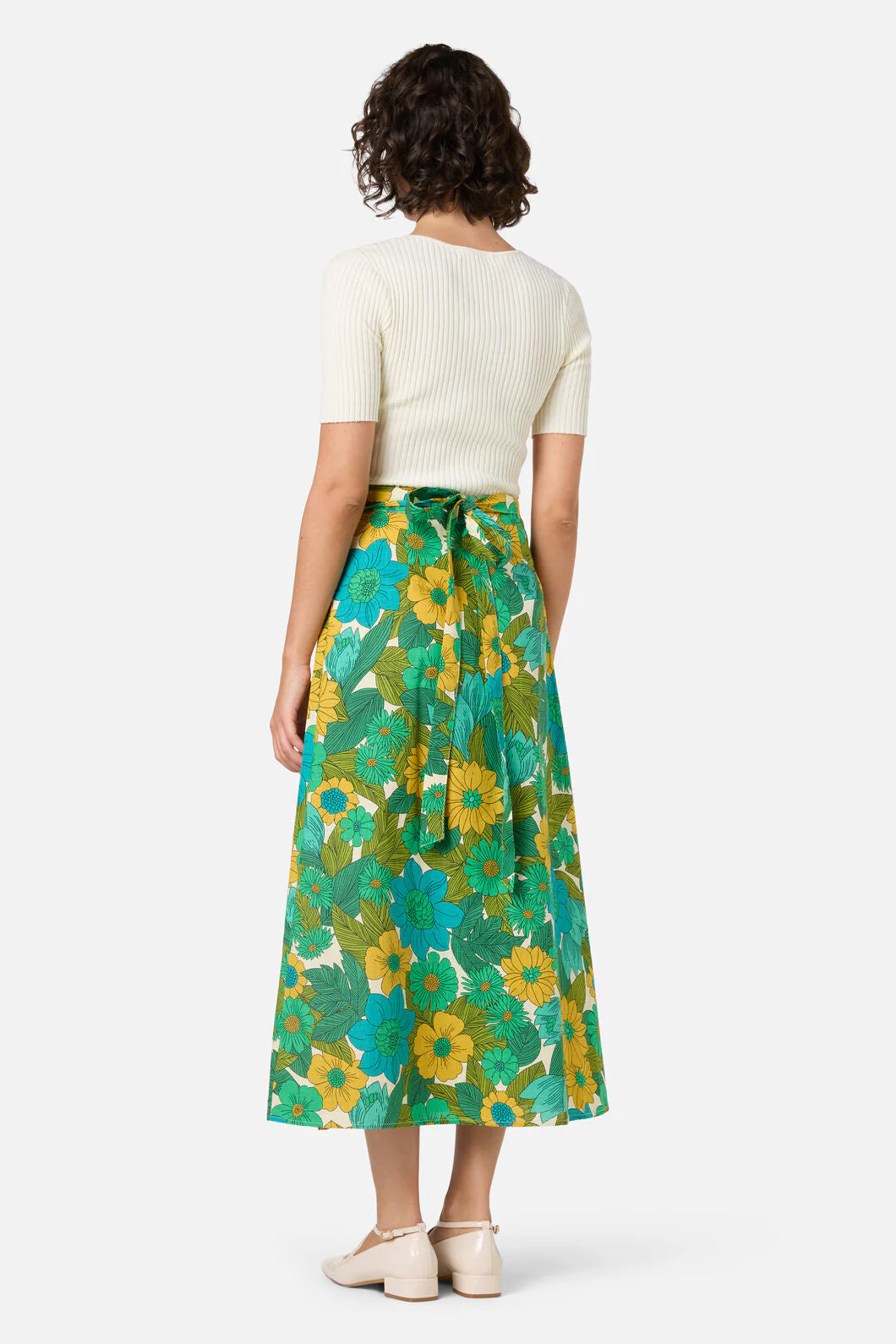Nellie 70's Floral Wrap Skirt - Image 6