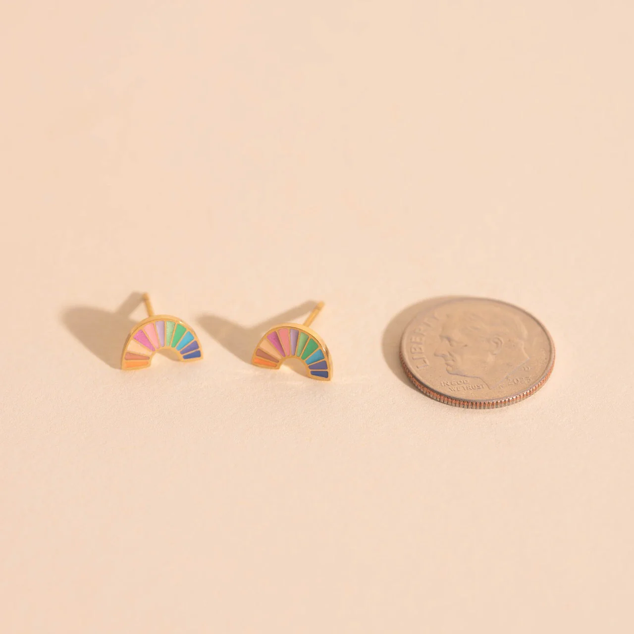 Pastel Rainbow Stud Earrings - Image 7