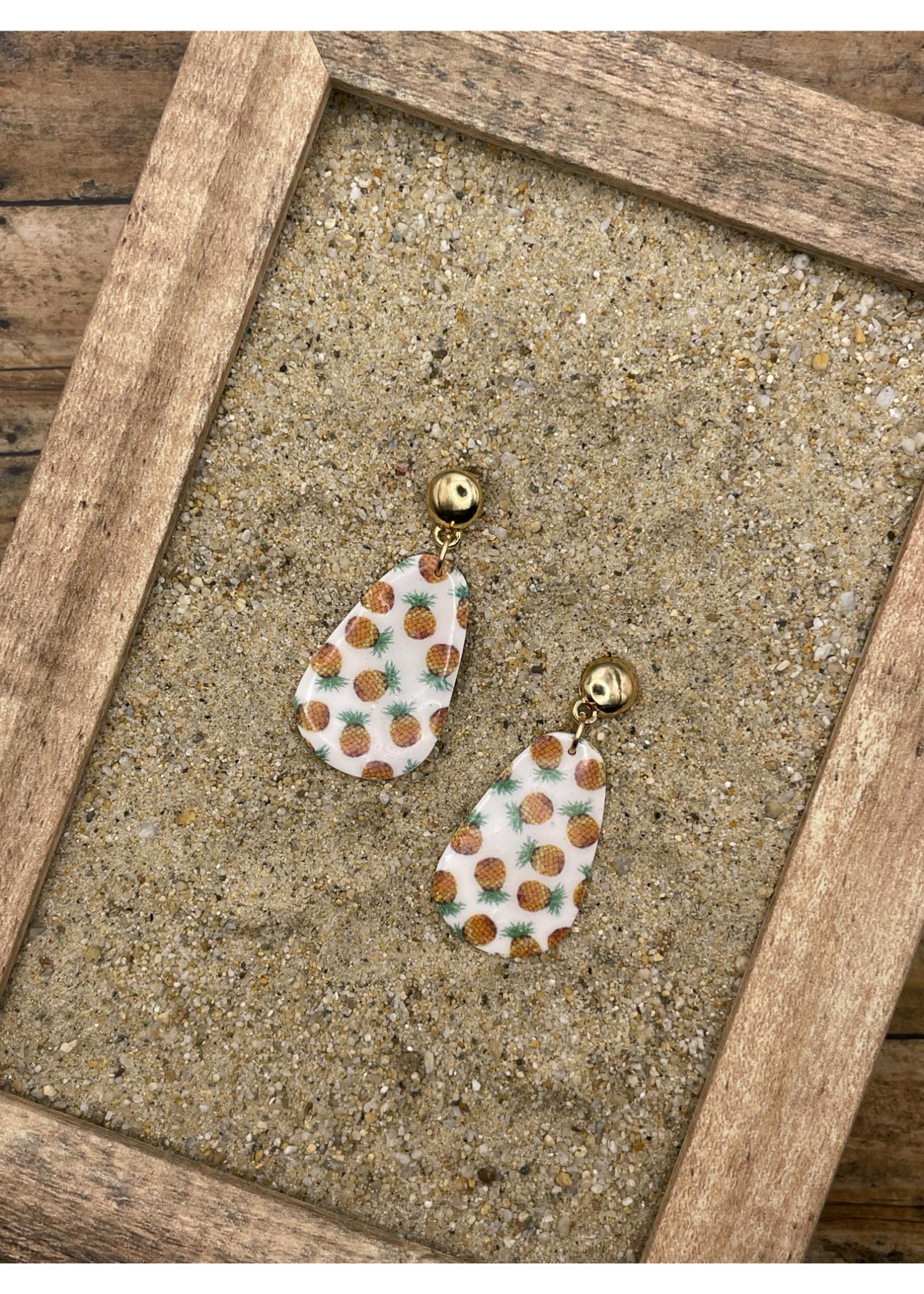 Pineapple Printed Dangle Earrings - Image 4