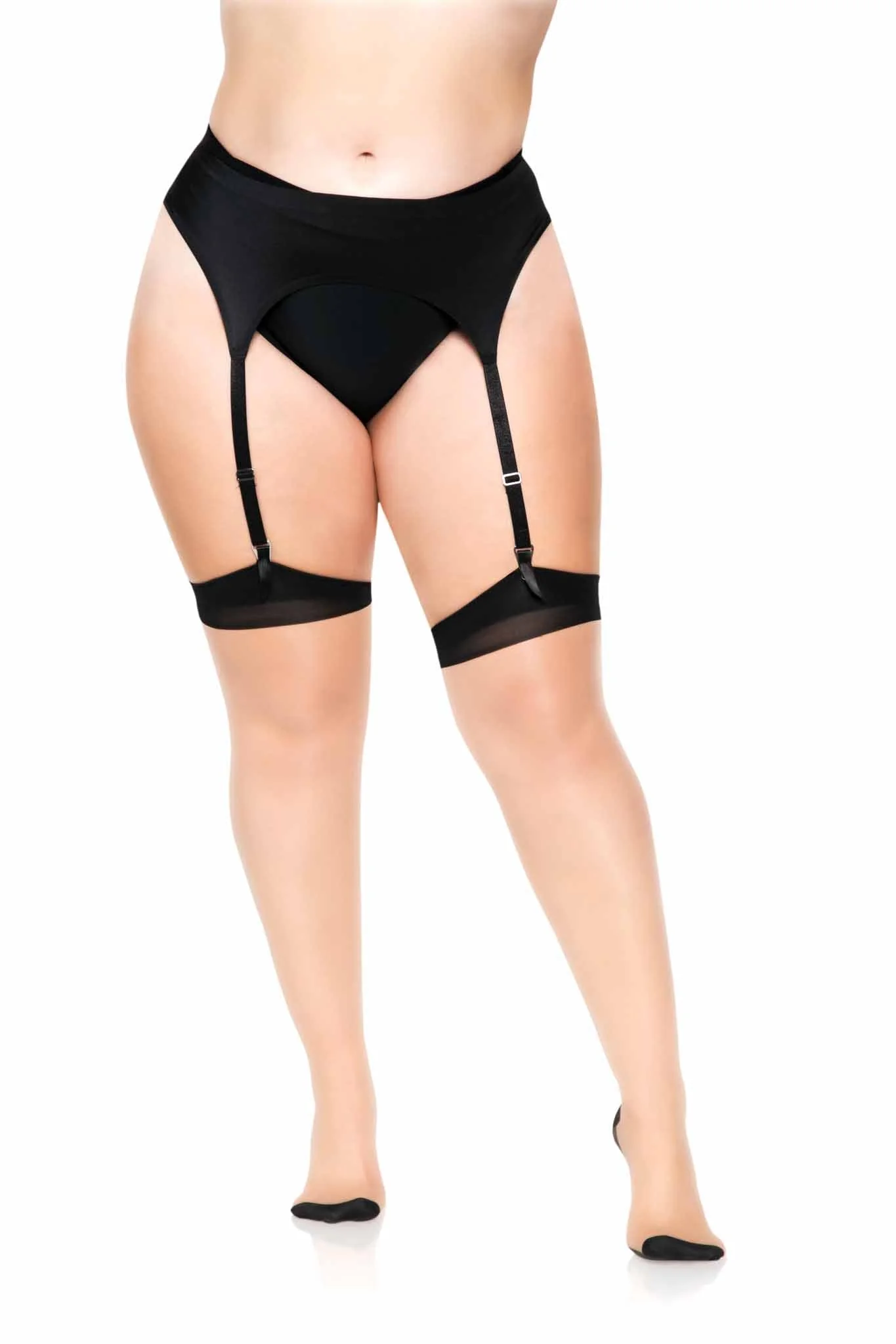 Plus Grace Cuban Contrast Heel Stockings - Image 4