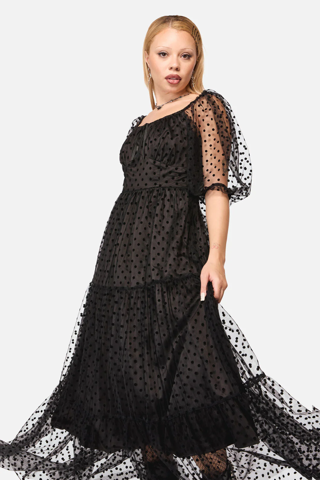 Polka Party Mesh Formal Dress - Image 5