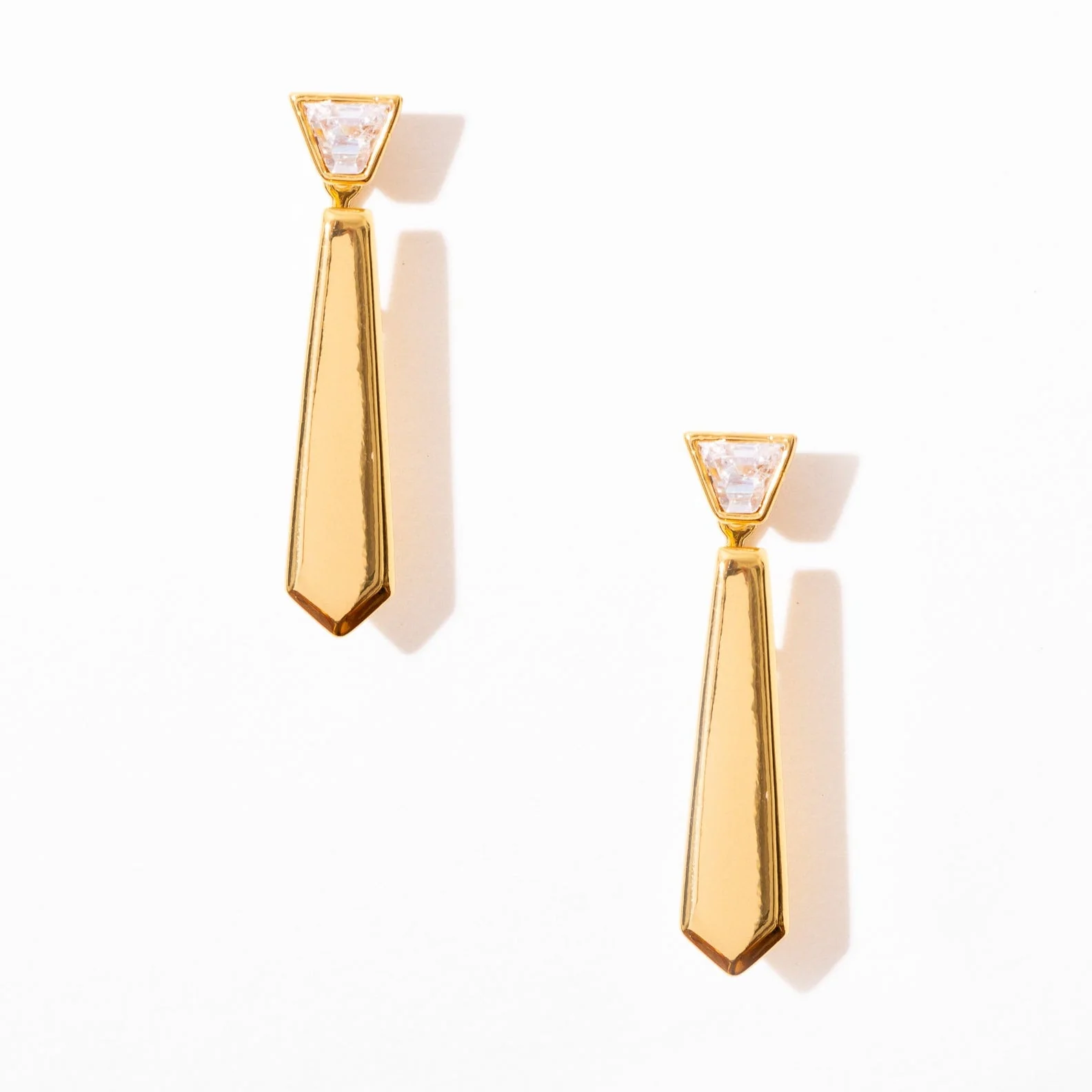 Power Tie Jacket Earrings CZ
