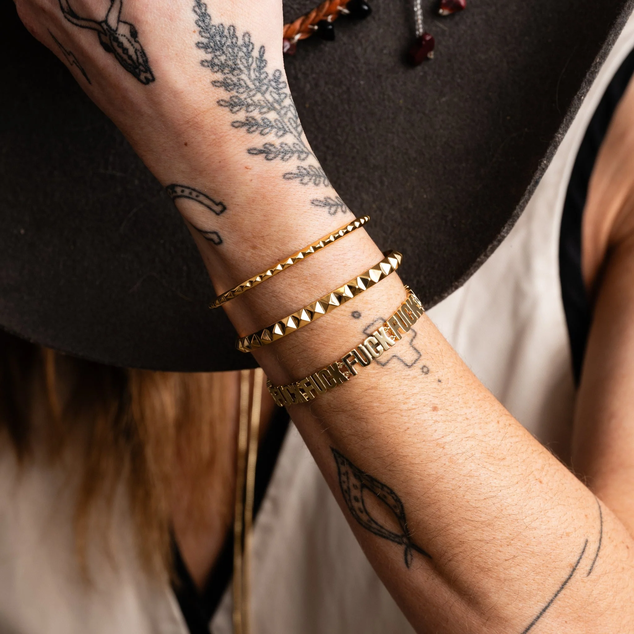 Pyramid Spike Cuff Bracelet - Image 7
