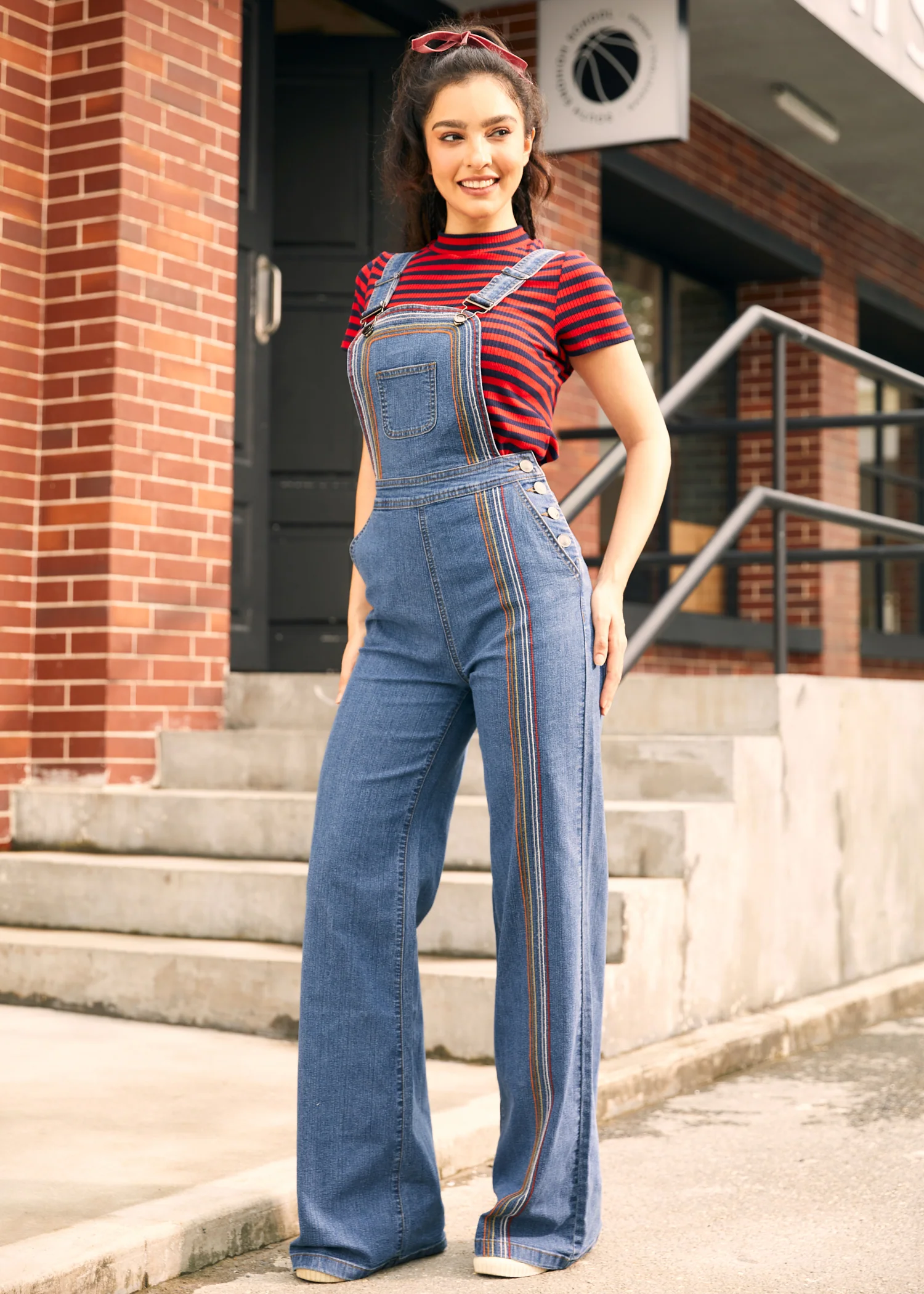 Rainbow With Me Denim Overalls - Image 4