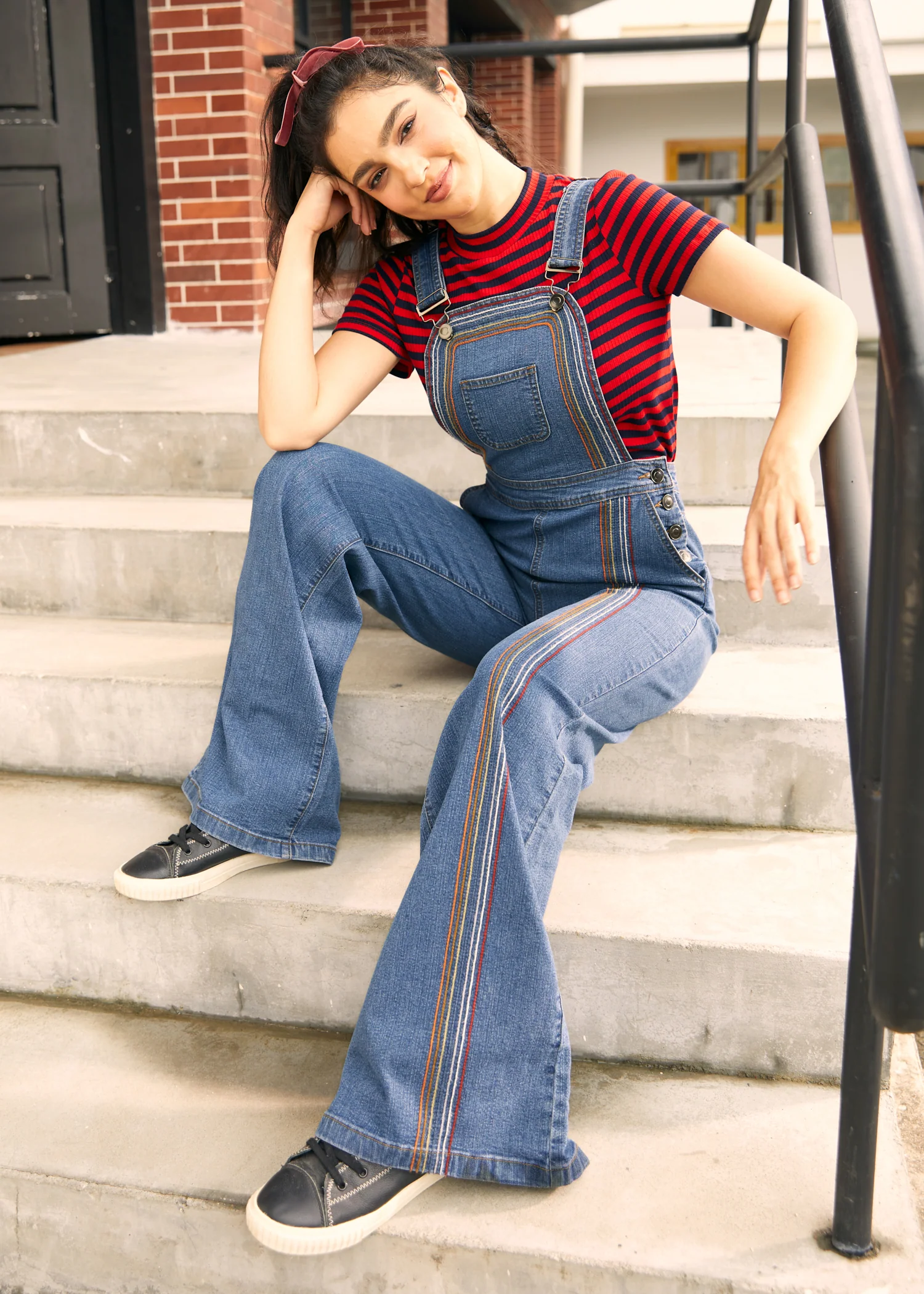 Rainbow With Me Denim Overalls - Image 6