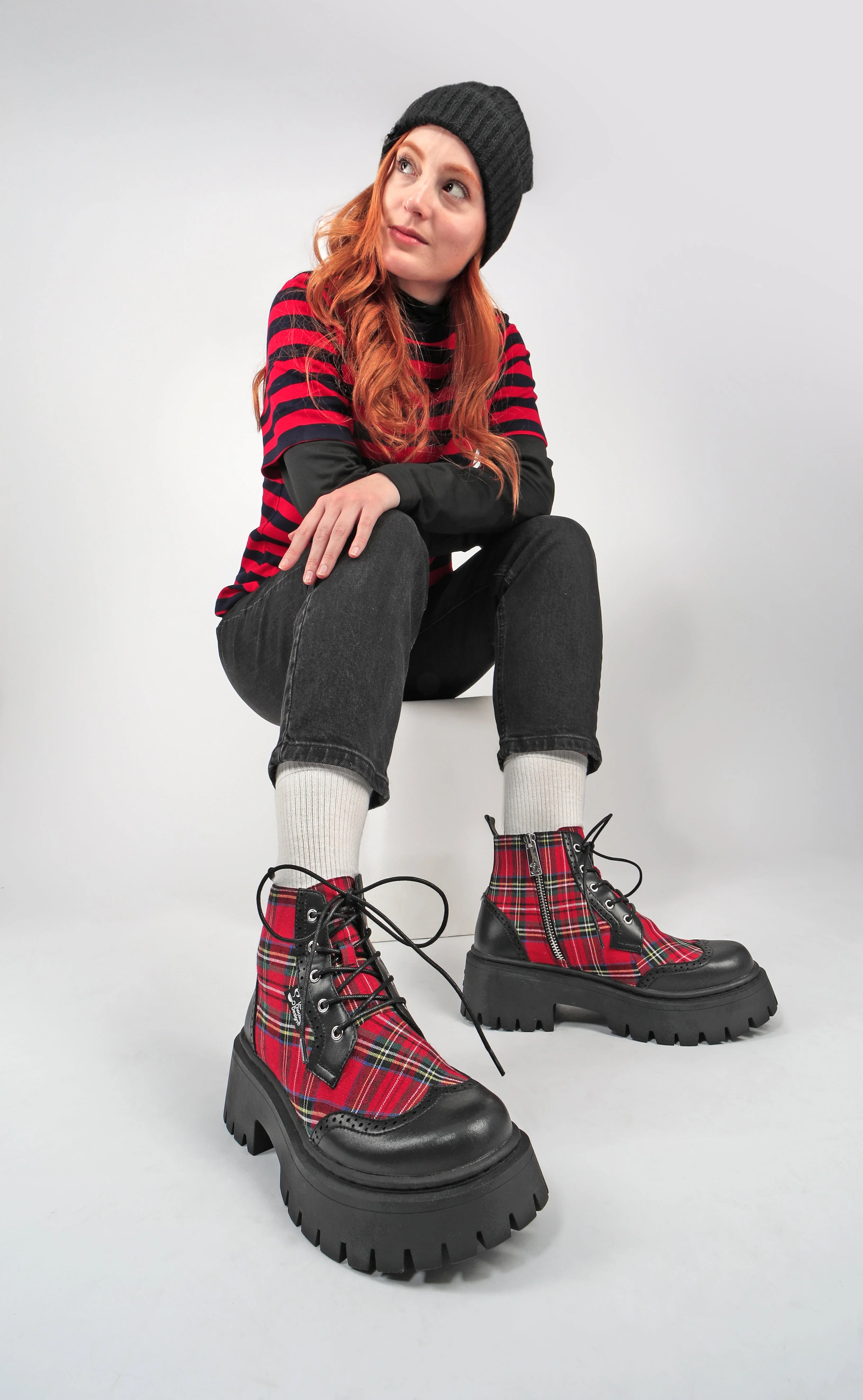 Red Tartan Women's Boots - Image 4
