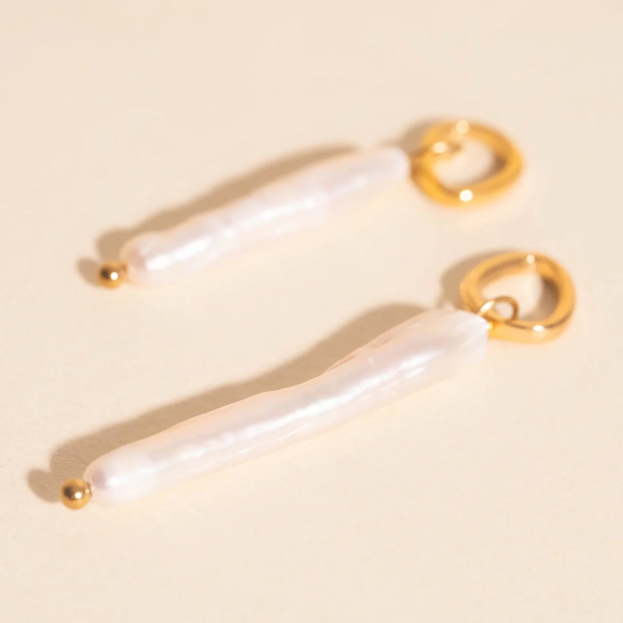 Sailor's Pearl Huggie Hoop Charms - Image 2
