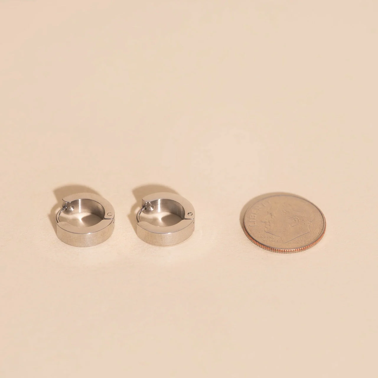 Smooth Chunky Huggie Hoop Earrings - Image 7