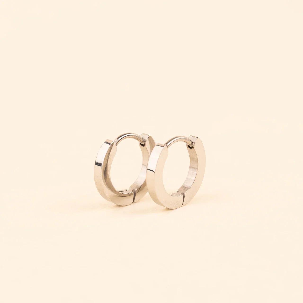 Smooth Huggie Hoop Earrings - Image 2