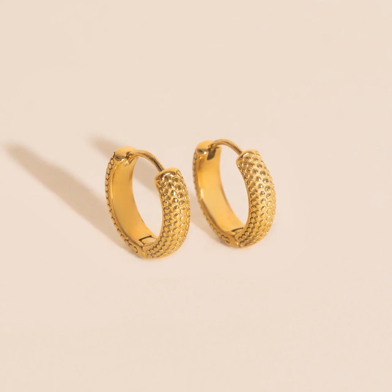 Snake Chunky Huggie Hoop Earrings - Image 2