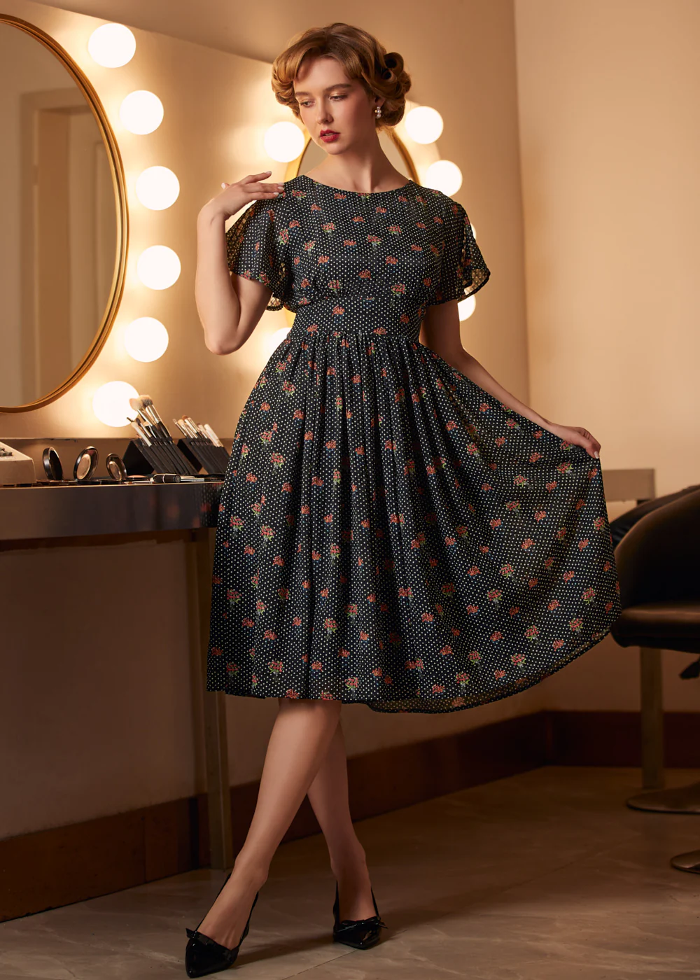 Sound of the Music Cape Sleeve Dress - Image 4