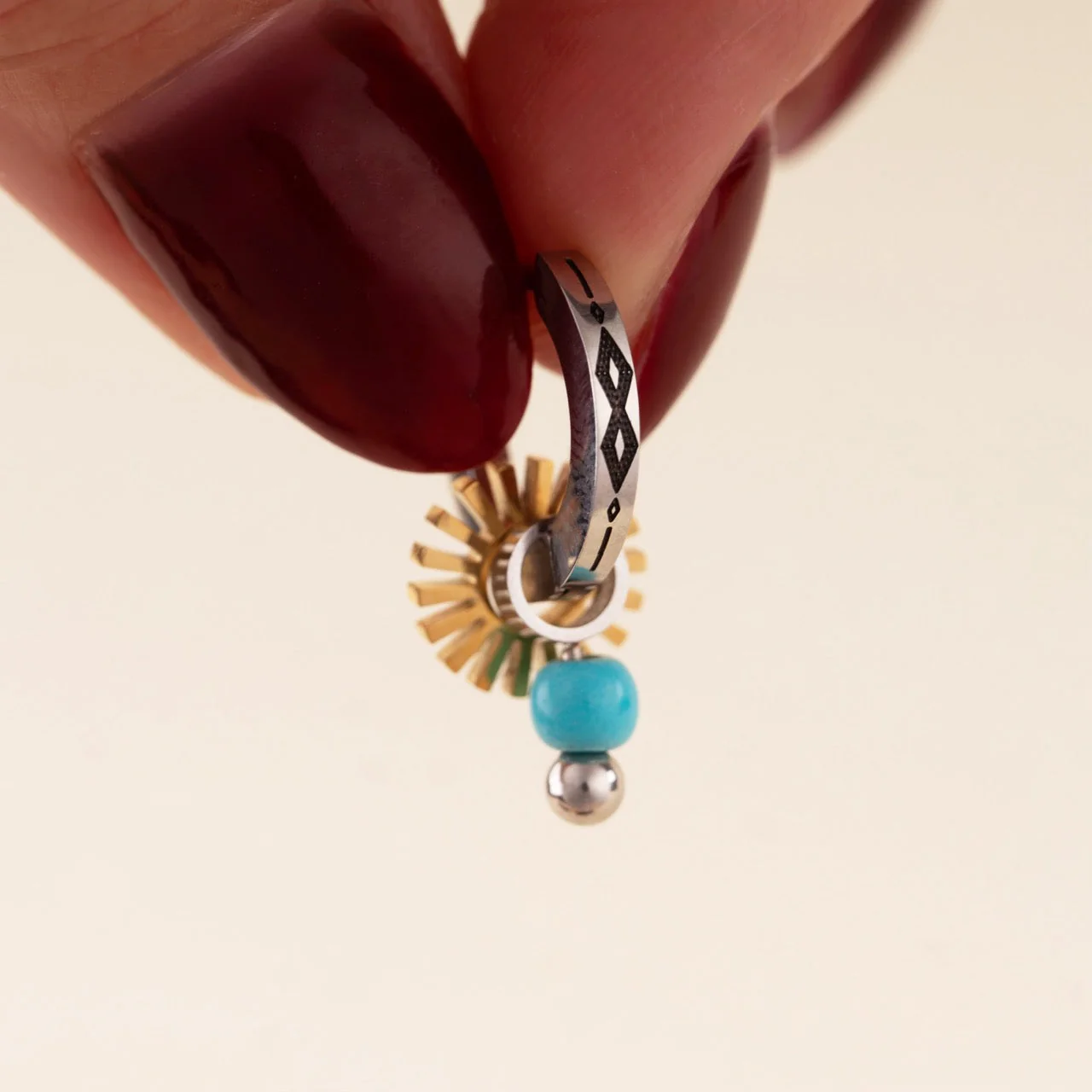 Southwest Huggie Hoop Earrings - Image 3