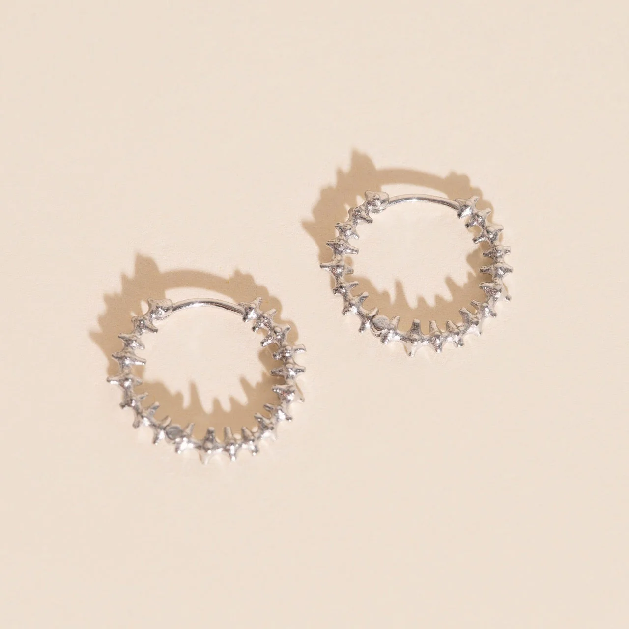 Spiky Huggie Hoop Earrings - Image 6