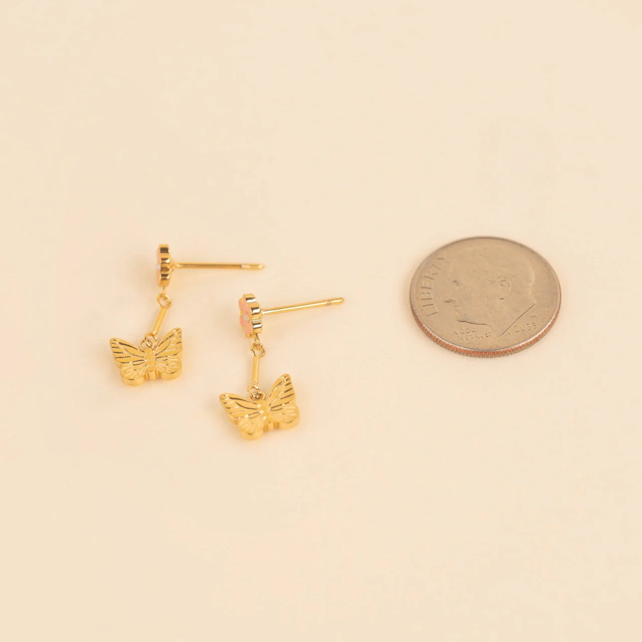 Spring Butterfly Dangle Stud Earrings - Image 4