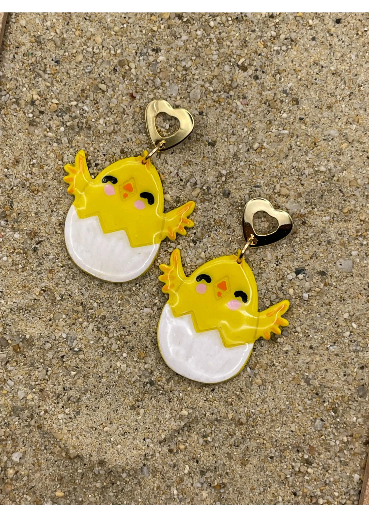 Cutie Easter Egg Earrings with Baby Chick