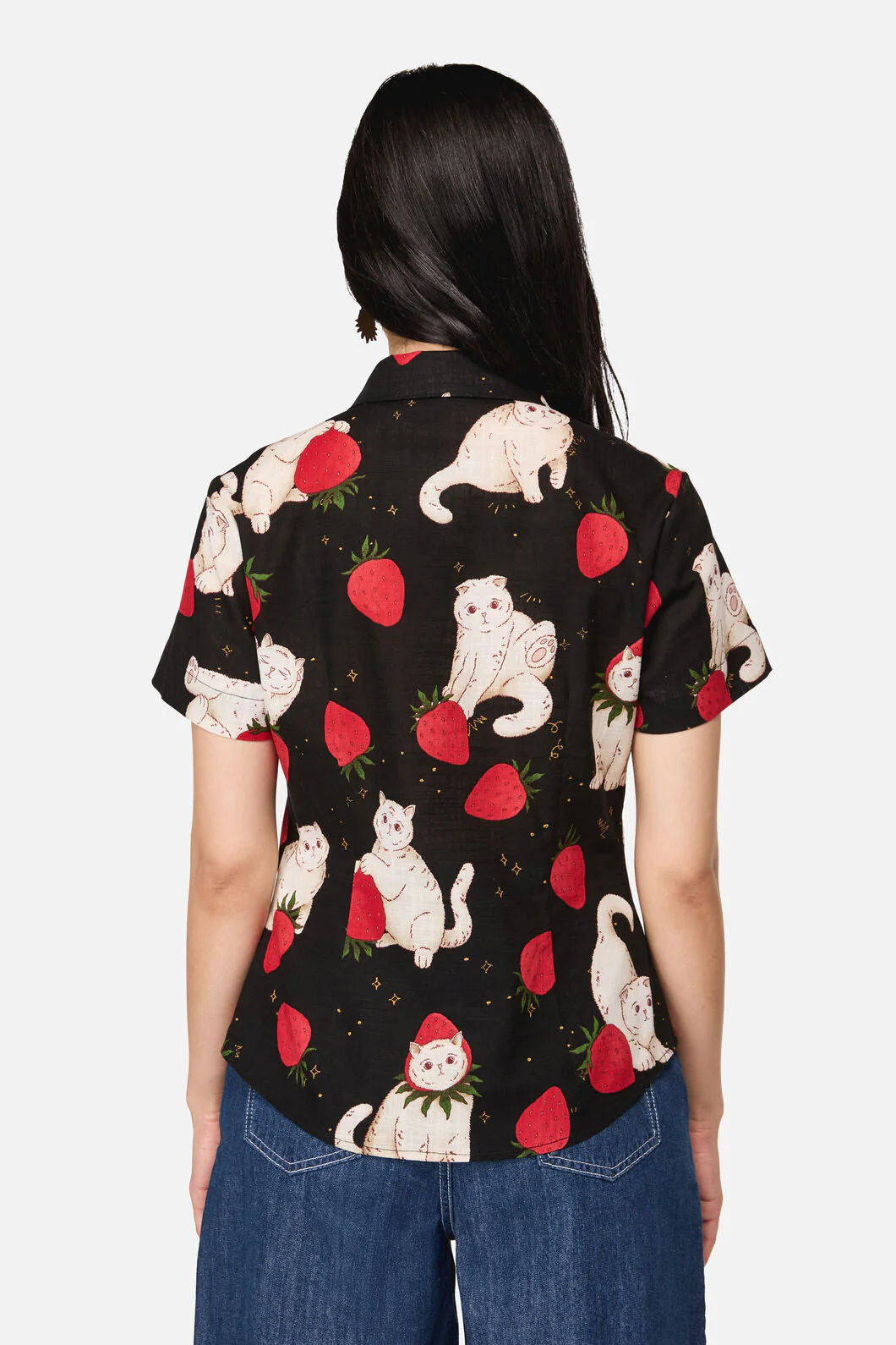 Strawberry Cat Repeat Blouse - Image 4