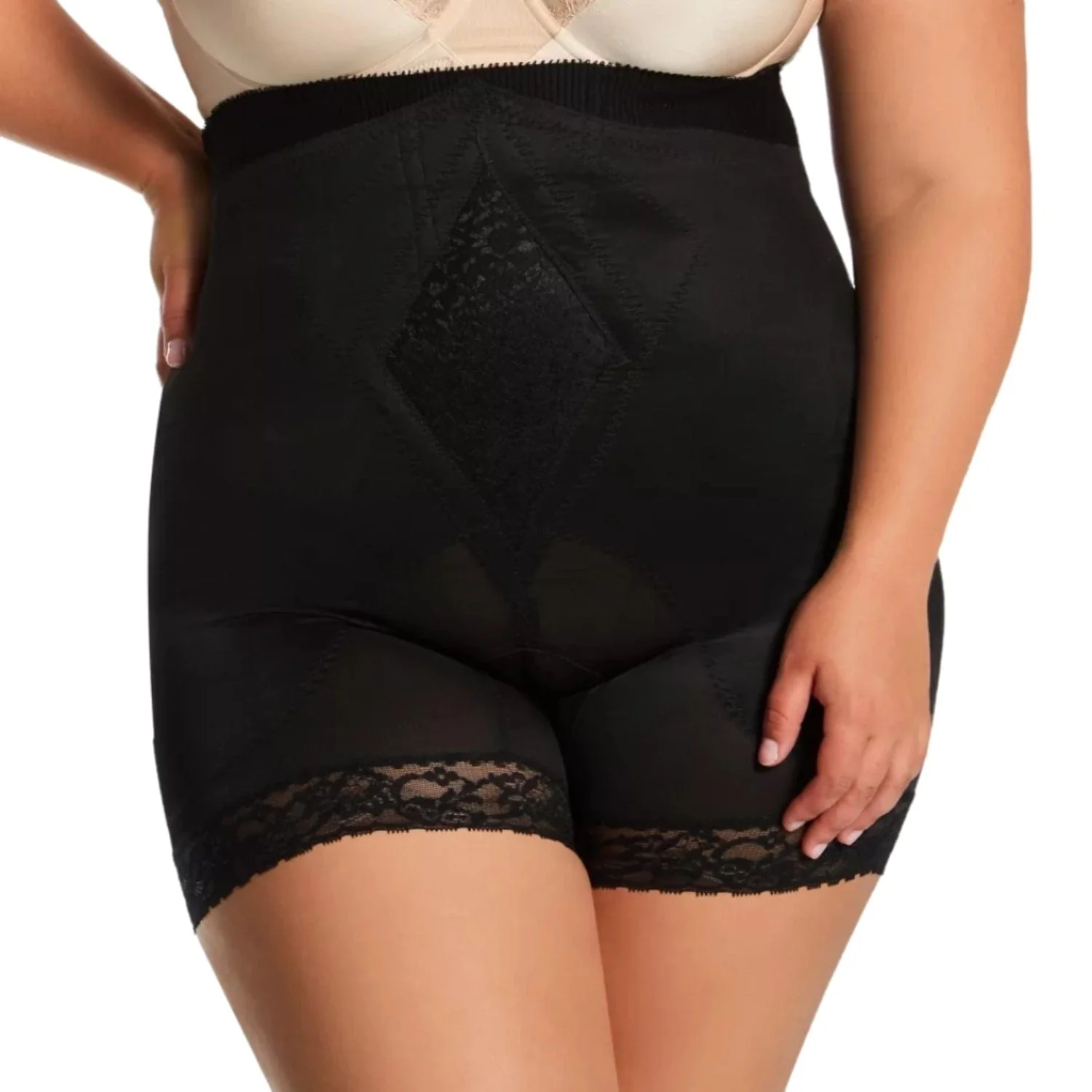 High Waist Medium Control Thigh Slimmer | No Top Roll | Style 6206 - Image 9