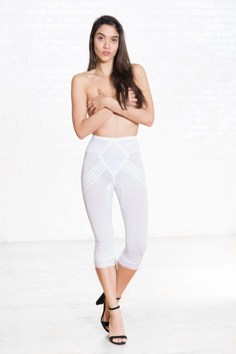 Breathable Waistline Capri Pant Liner | Power Mesh Fabric | Firm to Extra Firm Support | Style 6269 - Image 9