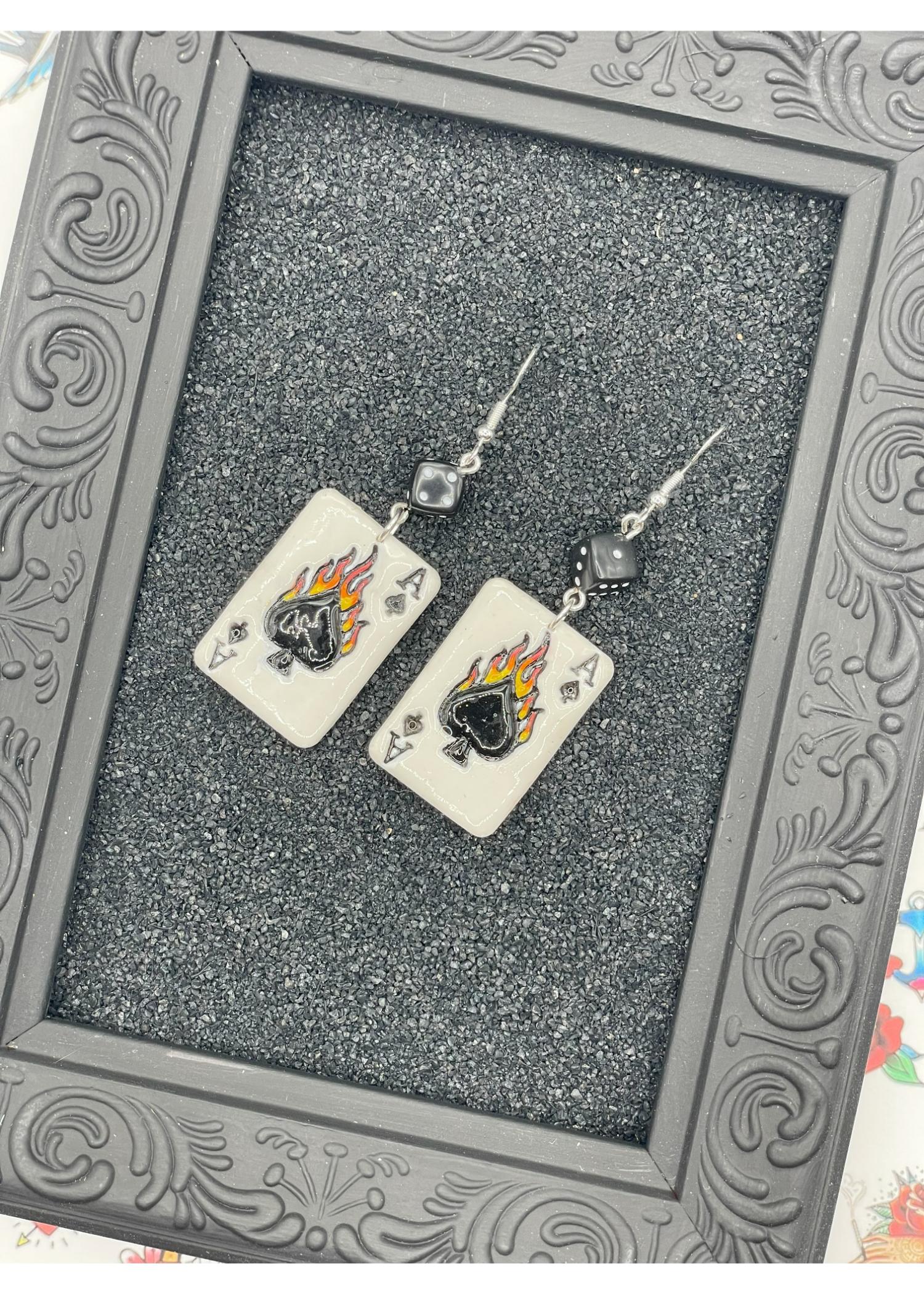 Tattoo Love Ace of Spades Earrings - Image 3