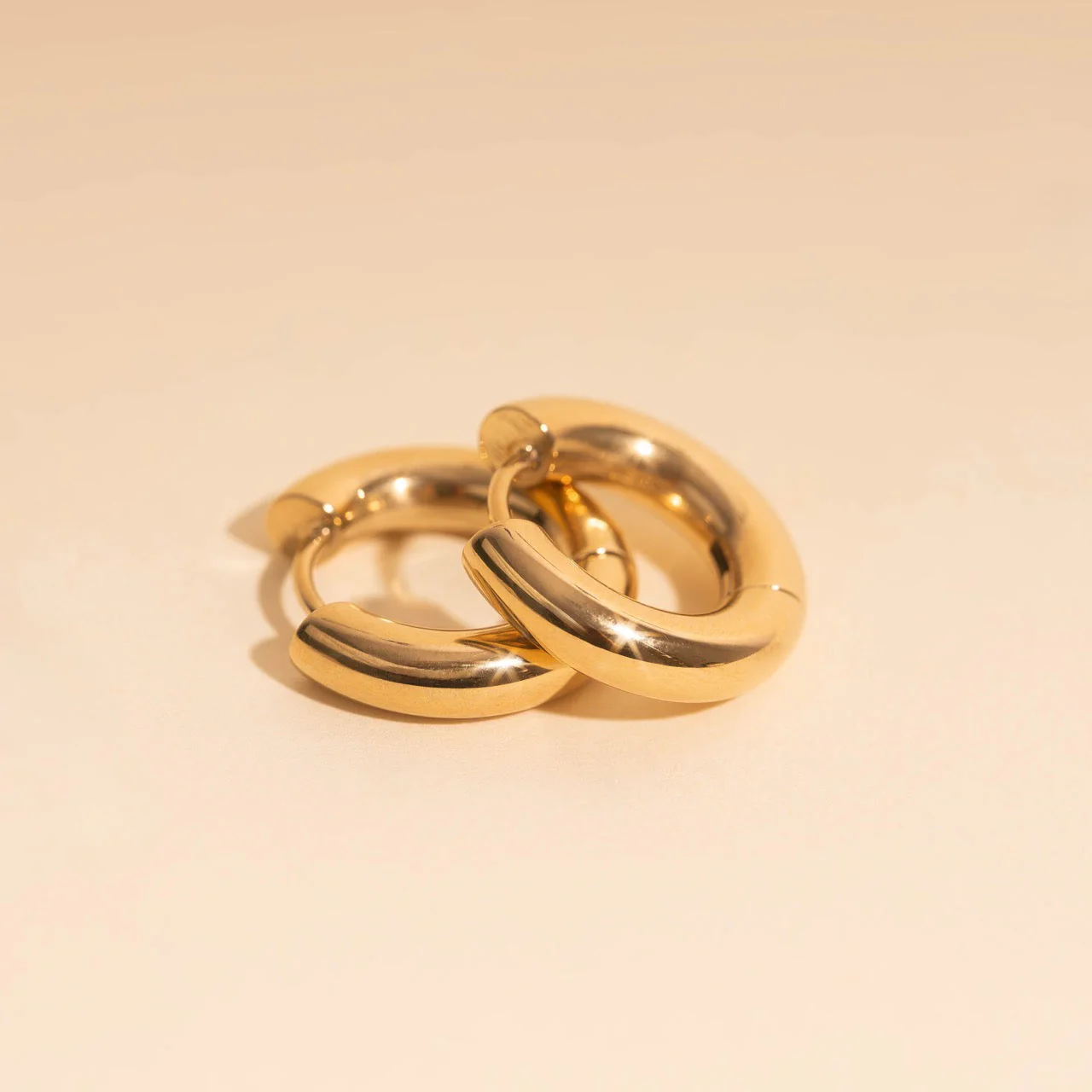 Titanium Chunky Rounded Huggie Hoop Earrings - Image 10