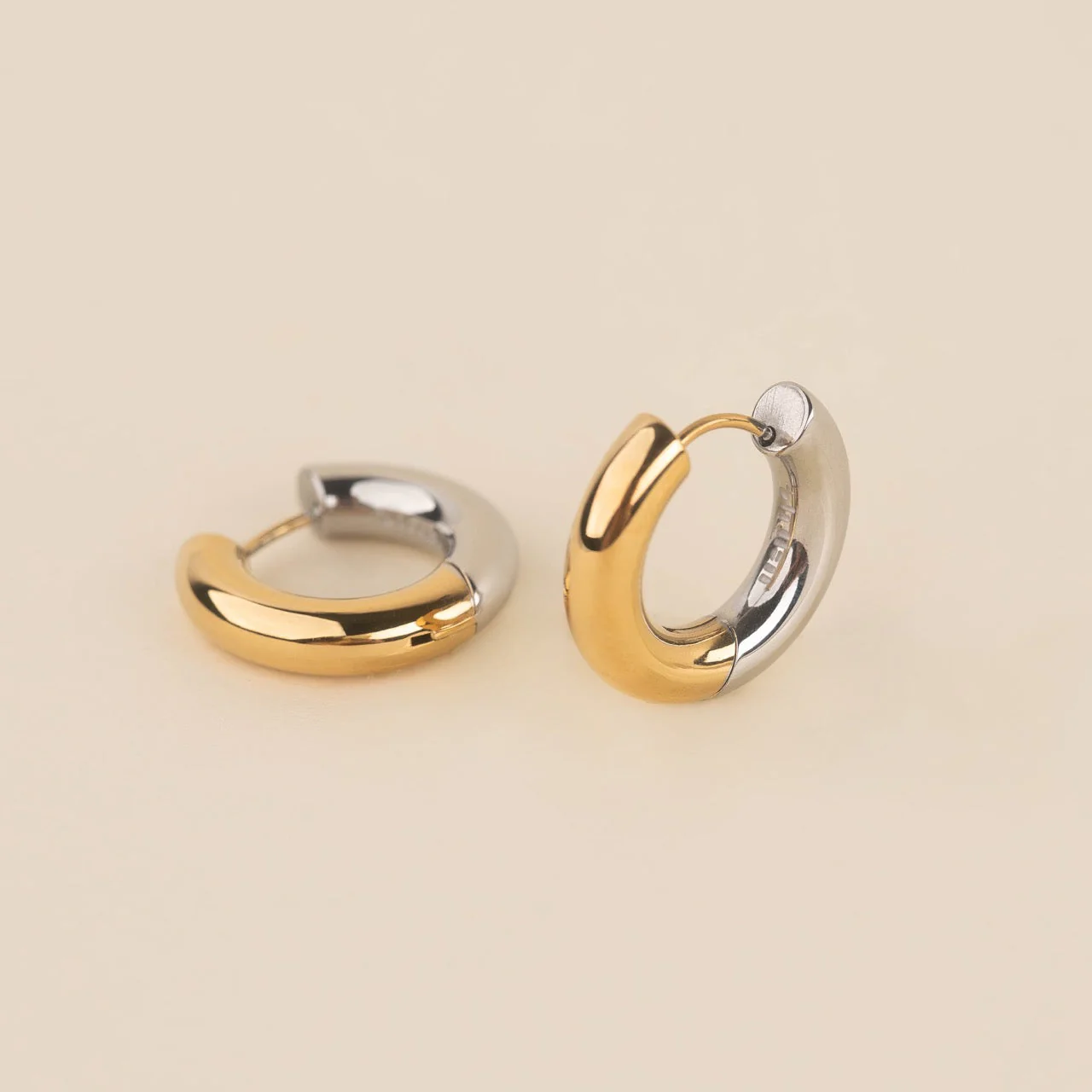Titanium Chunky Rounded Huggie Hoop Earrings - Image 11