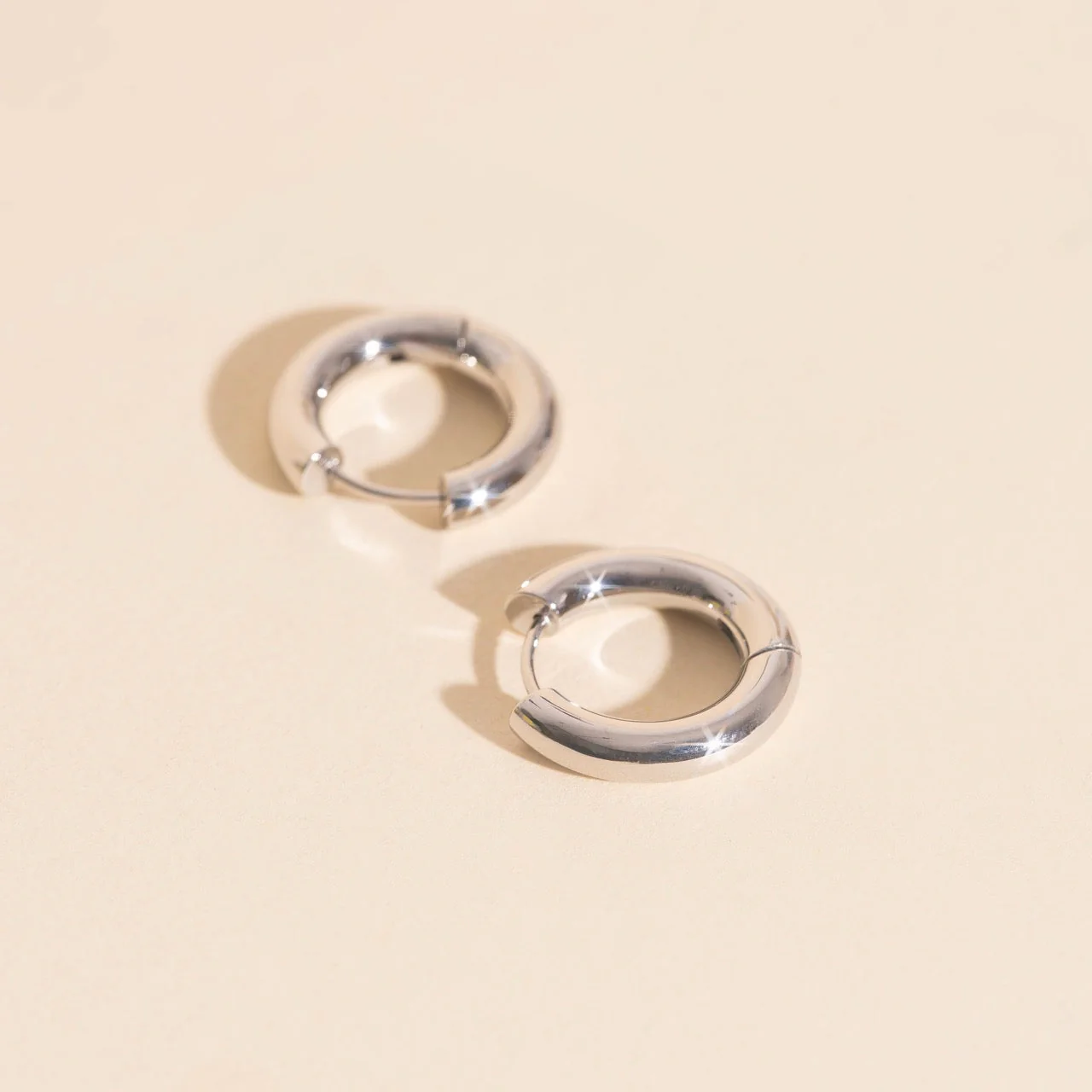 Titanium Chunky Rounded Huggie Hoop Earrings - Image 18