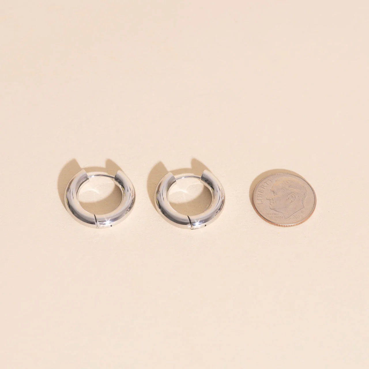 Titanium Chunky Rounded Huggie Hoop Earrings - Image 20