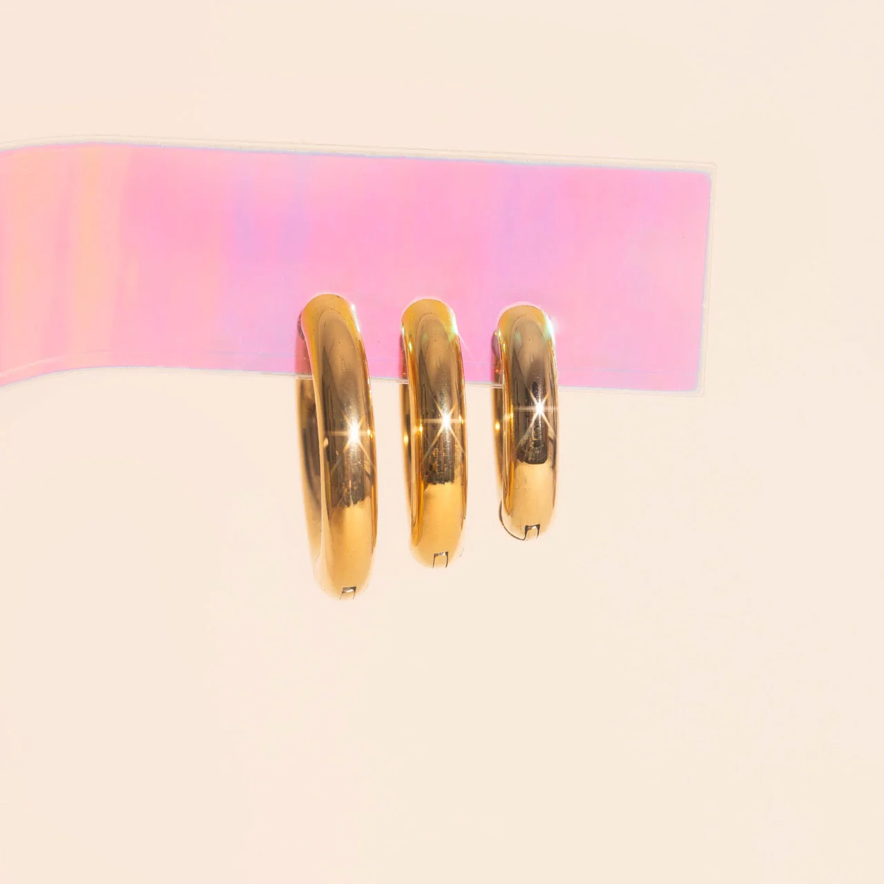 Titanium Chunky Rounded Huggie Hoop Earrings - Image 28