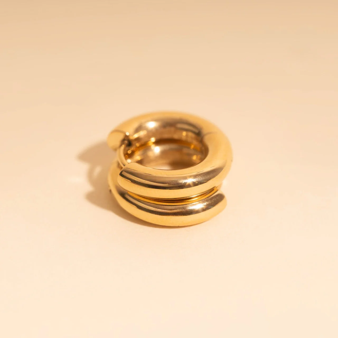 Titanium Chunky Rounded Huggie Hoop Earrings - Image 6