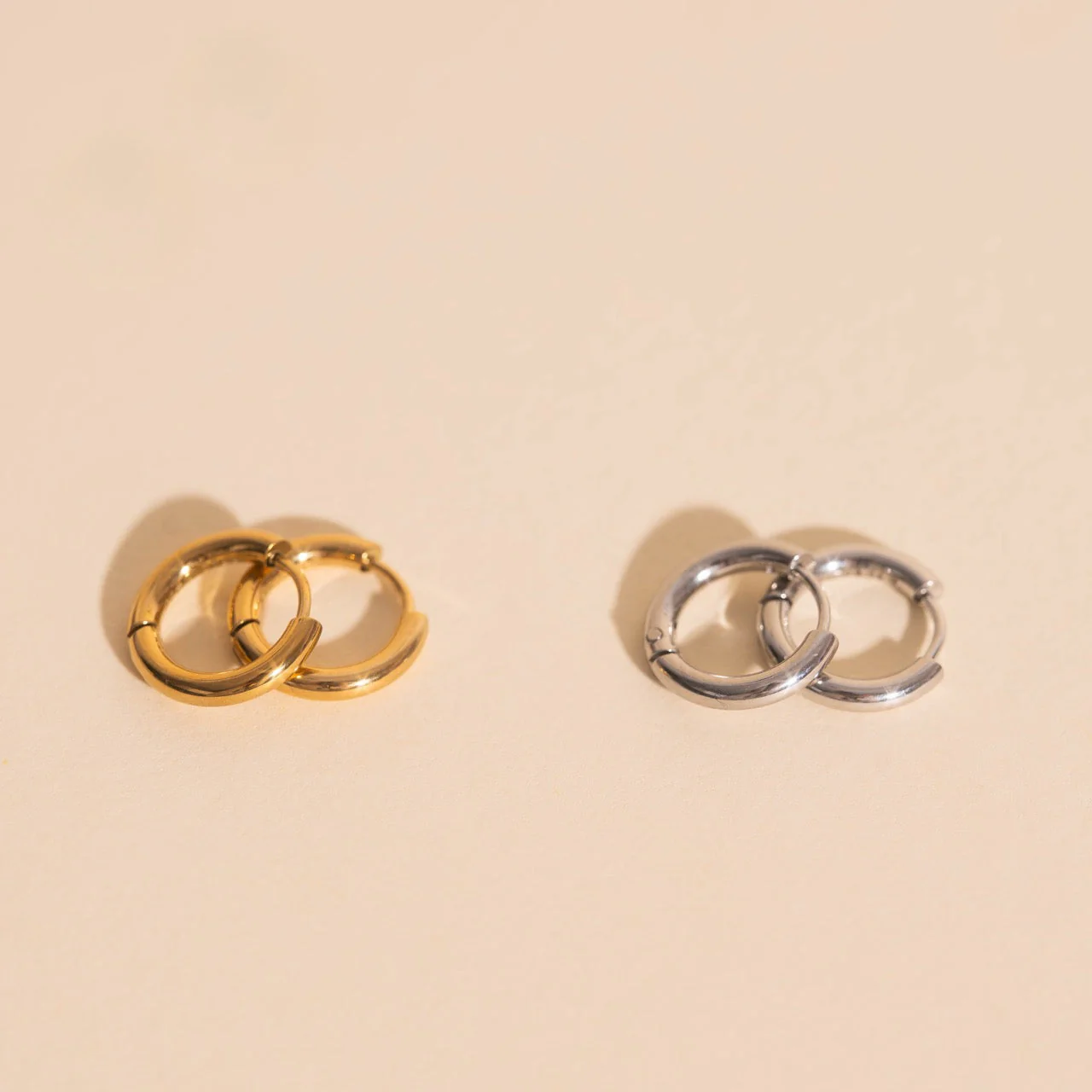 Titanium Mini Rounded Huggie Hoop Earrings - Image 6