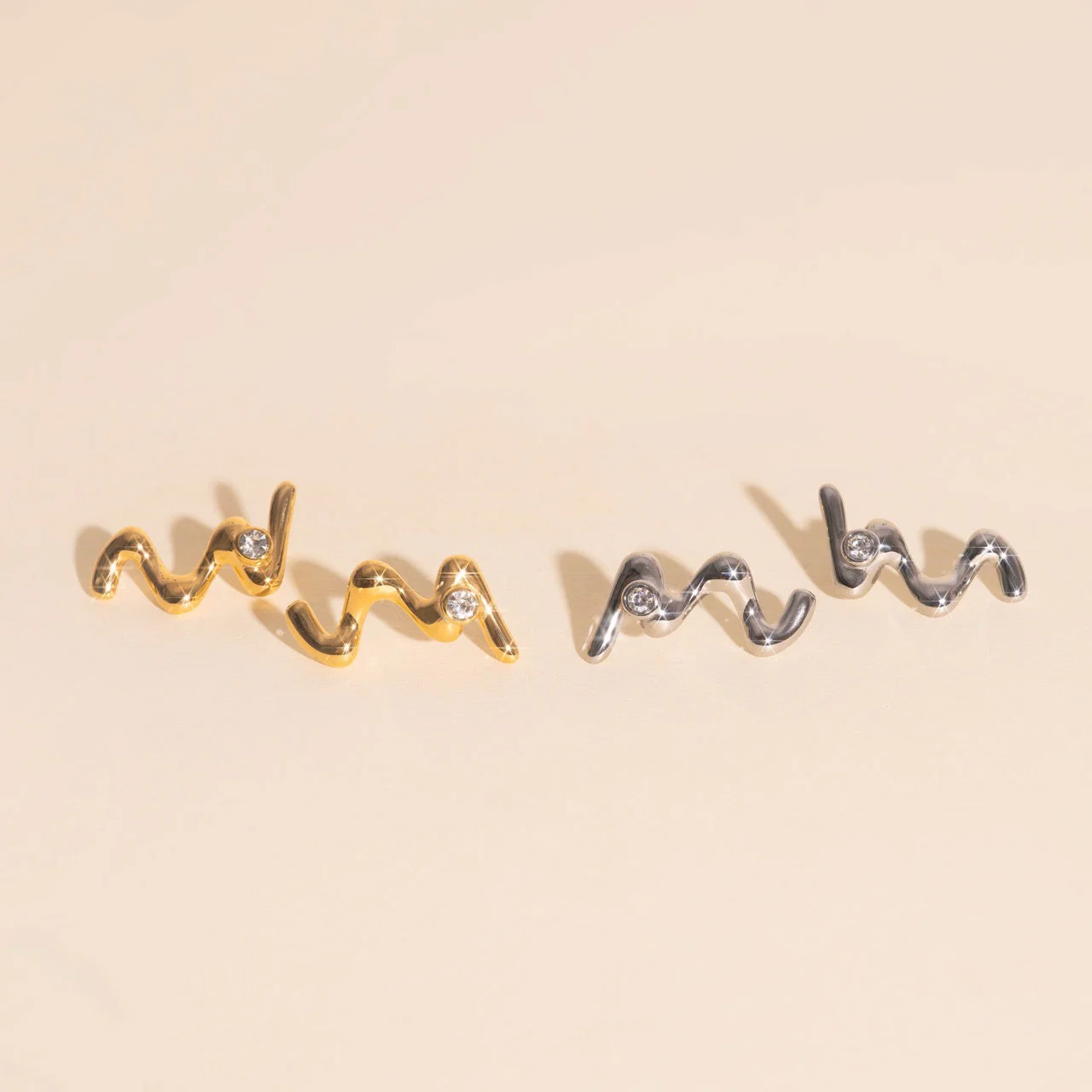 Wave Whisper Stud Earrings - Image 11