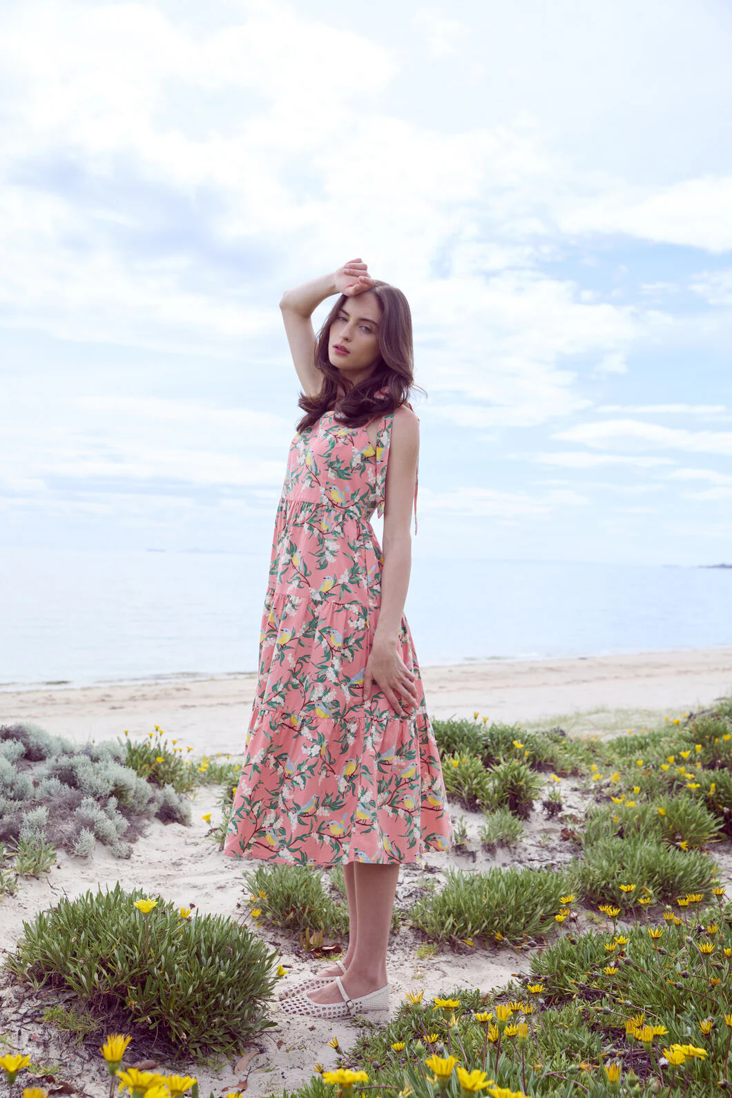 Yellow Robin Tiered Midi Dress - Image 4